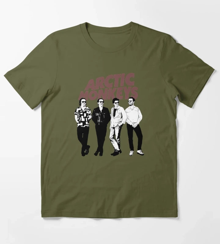 Arctic Monkeys Band 11 T-Shirt Olive Green