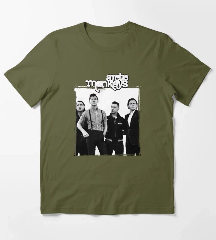 Arctic Monkeys Band 3 T-Shirt Olive Green
