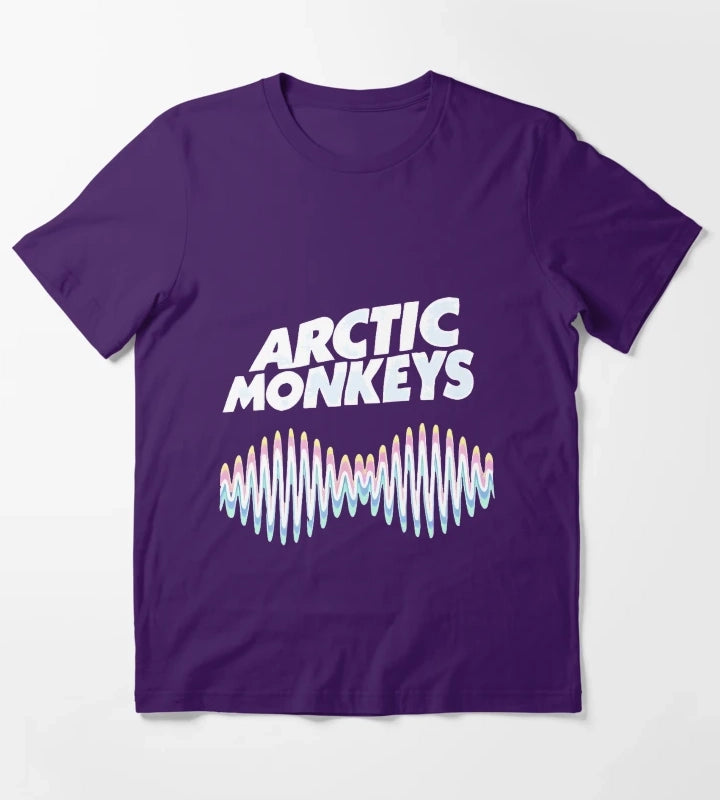 Arctic Monkeys Band Wave Art T-Shirt Purple
