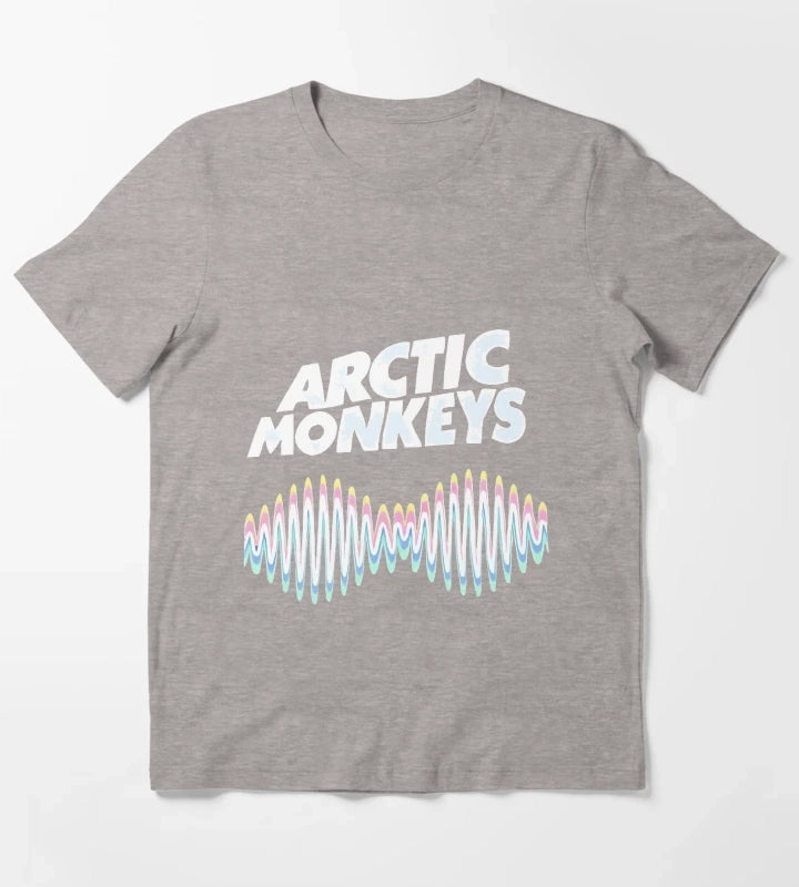Arctic Monkeys Band Wave Art T-Shirt Heather Grey