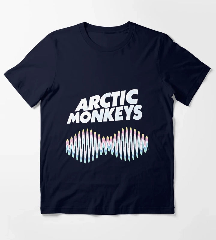 Arctic Monkeys Band Wave Art T-Shirt Navy