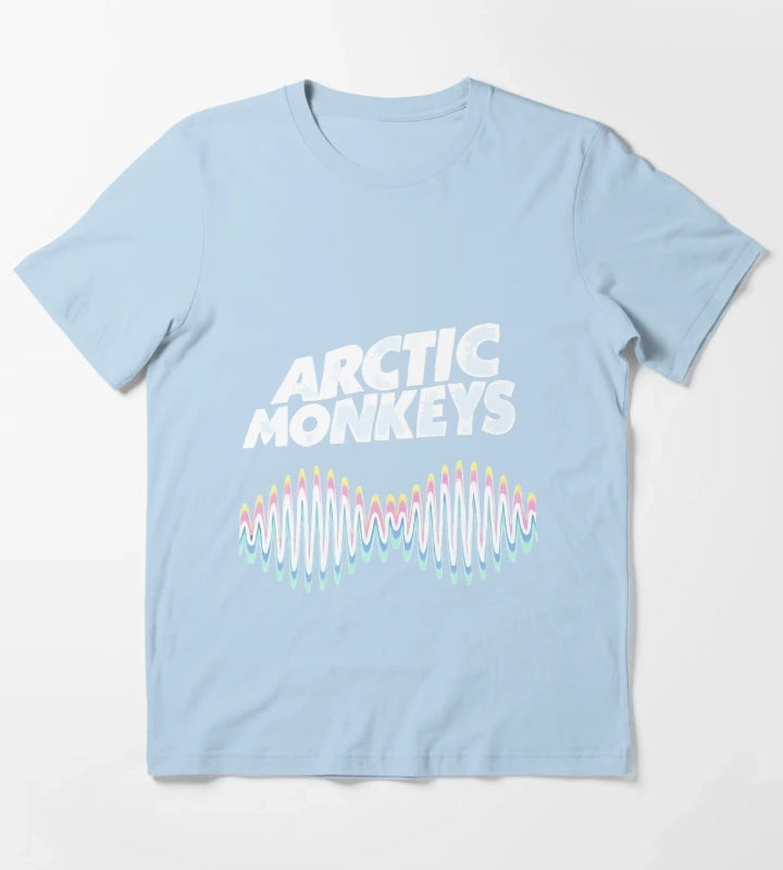 Arctic Monkeys Band Wave Art T-Shirt Sky Blue