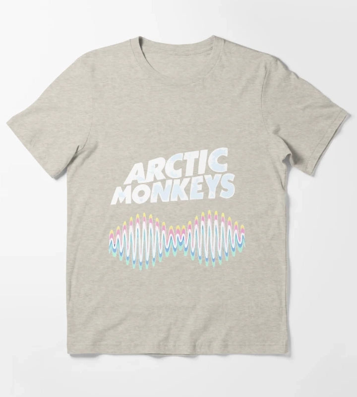 Arctic Monkeys Band Wave Art T-Shirt Cream