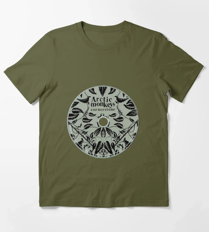 Arctic Monkeys Cornerstone Cd T-Shirt Olive Green
