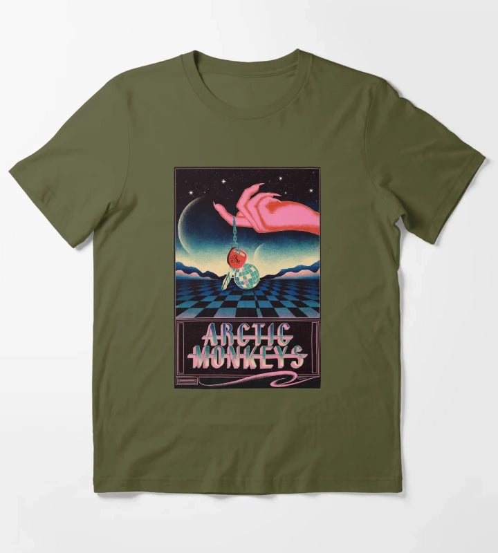 Arctic Monkeys Disco Poster T-Shirt Olive Green