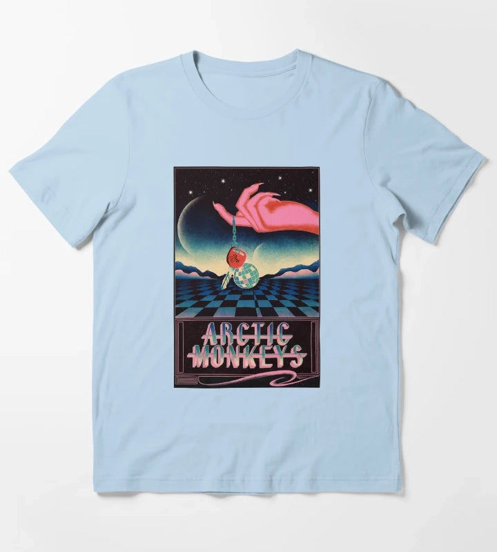 Arctic Monkeys Disco Poster T-Shirt Sky Blue