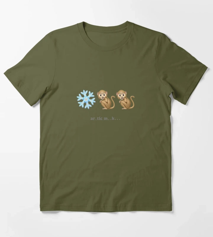 Arctic Monkeys Emoji Riddle T-Shirt Olive Green