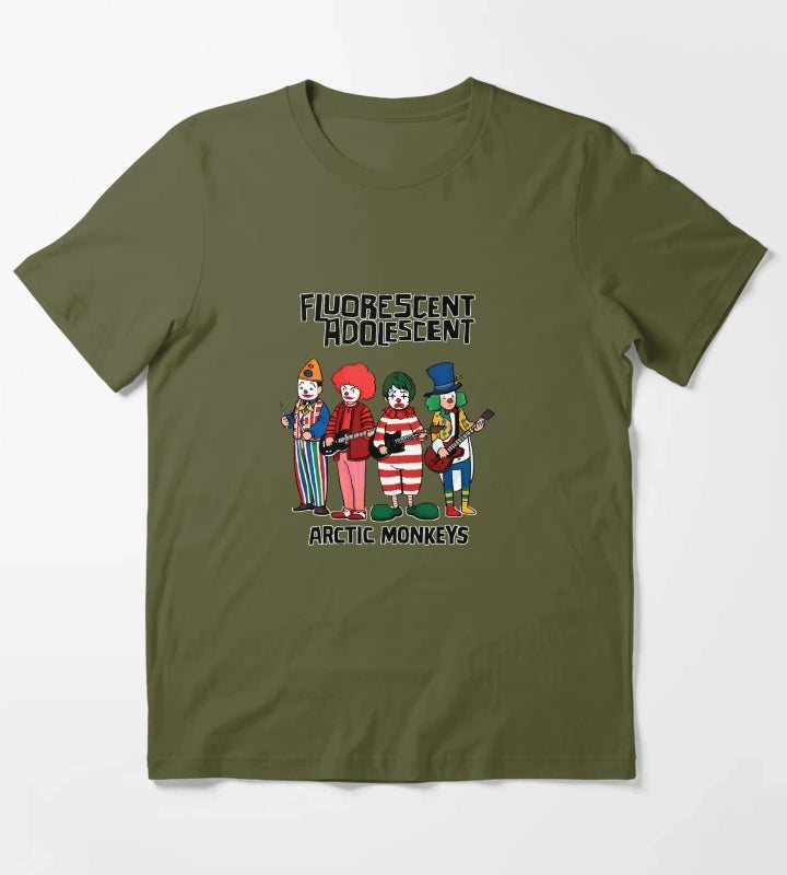 Arctic Monkeys Fluorescent Adolescent T-Shirt Olive Green