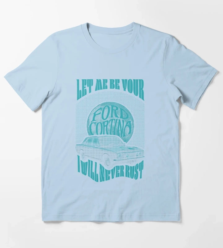 Arctic Monkeys Ford Cortina Design T-Shirt Sky Blue