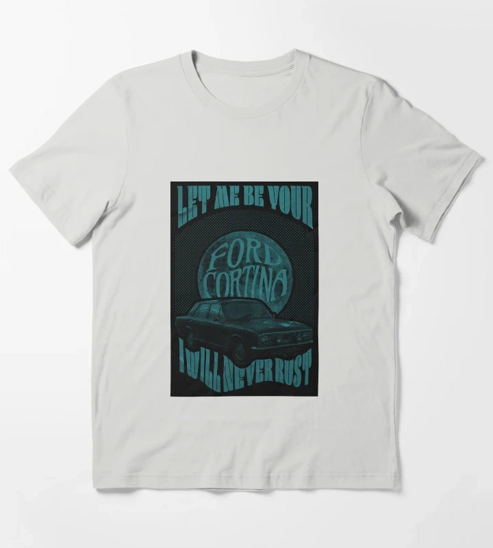 Arctic Monkeys Graphic Design Poster Ford Cortina T-Shirt Light Grey
