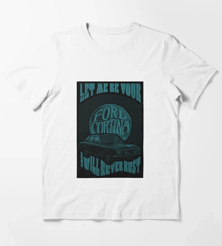 Arctic Monkeys Graphic Design Poster Ford Cortina T-Shirt White