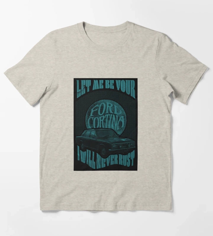 Arctic Monkeys Graphic Design Poster Ford Cortina T-Shirt Cream