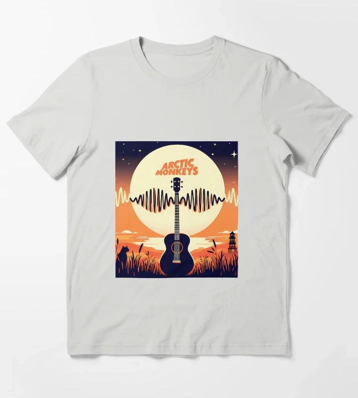 Arctic Monkeys Guitar Wave T-Shirt Light Grey