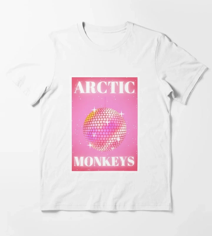 Arctic Monkeys In Pink T-Shirt White