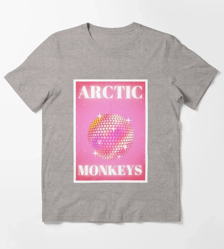 Arctic Monkeys In Pink T-Shirt Heather Grey