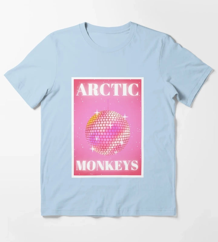 Arctic Monkeys In Pink T-Shirt Sky Blue