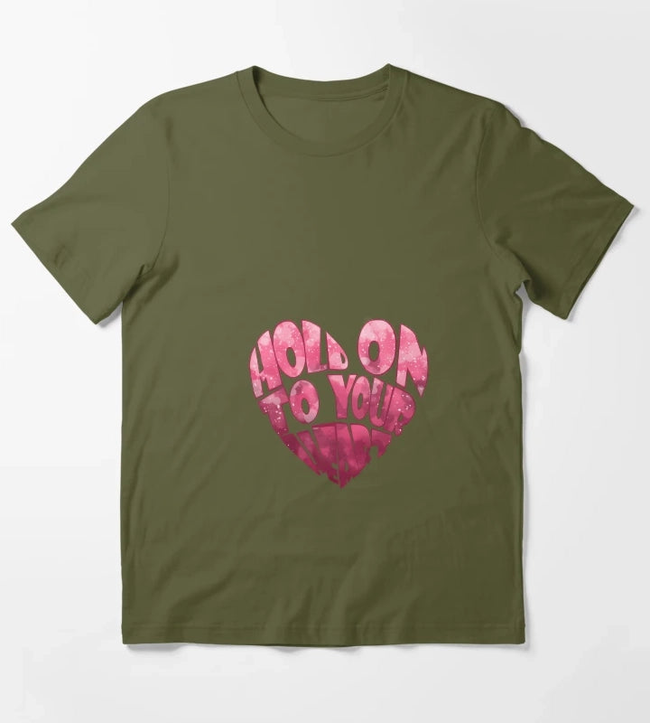 Arctic Monkeys Lyrics Heart T-Shirt Olive Green