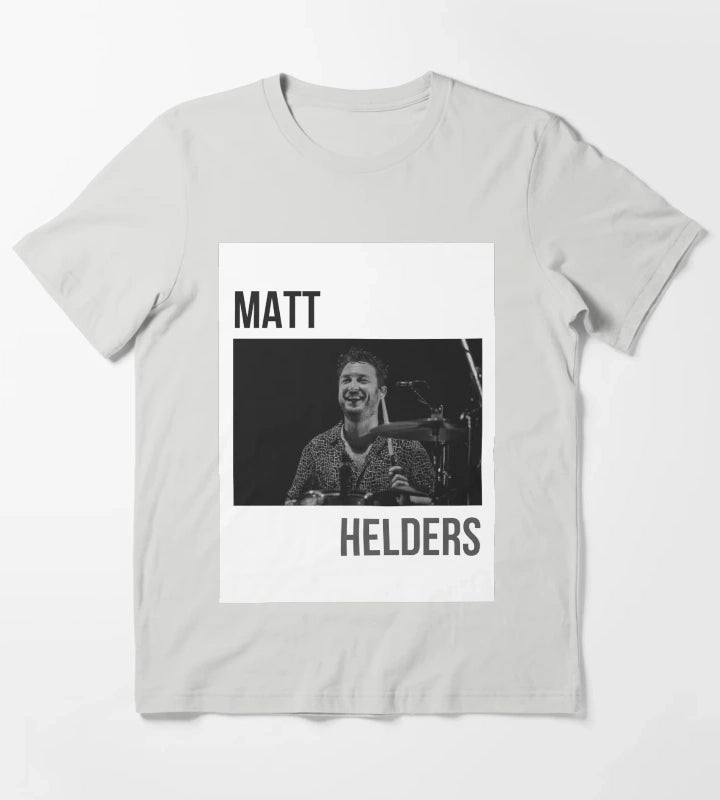 Arctic Monkeys Matt Helders Band Art T-Shirt Light Grey