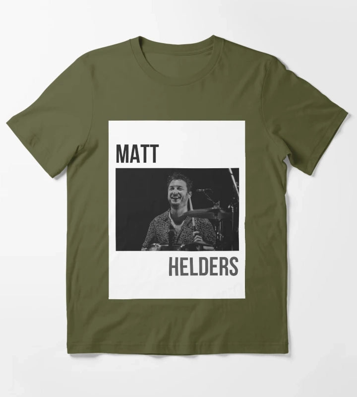 Arctic Monkeys Matt Helders Band Art T-Shirt Olive Green