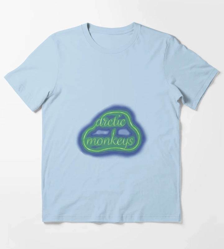 Arctic Monkeys Neon Sign Logo T-Shirt Sky Blue
