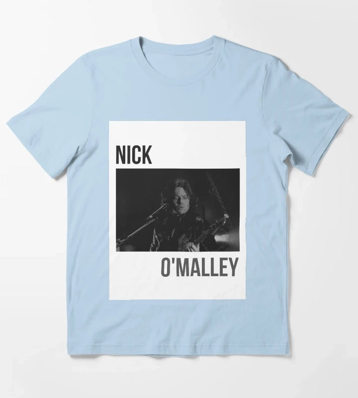 Arctic Monkeys Nick OMalley Band Art T-Shirt Sky Blue