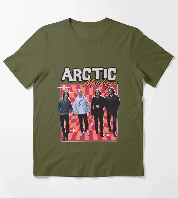 Arctic Monkeys Rock Band T-Shirt Olive Green