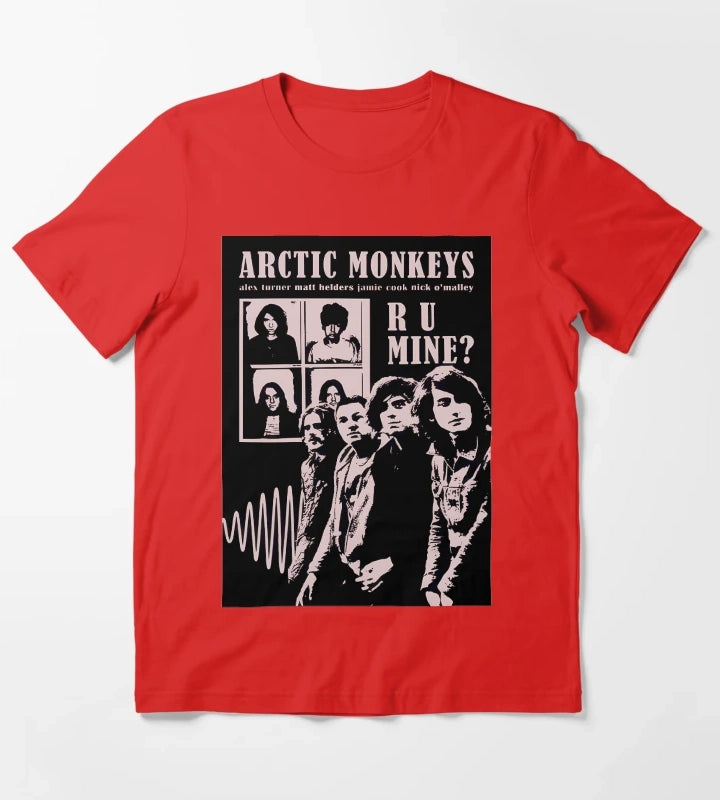 Arctic Monkeys Ru Mine Band Members Design T-Shirt Red