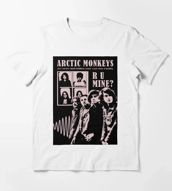 Arctic Monkeys Ru Mine Band Members Design T-Shirt White