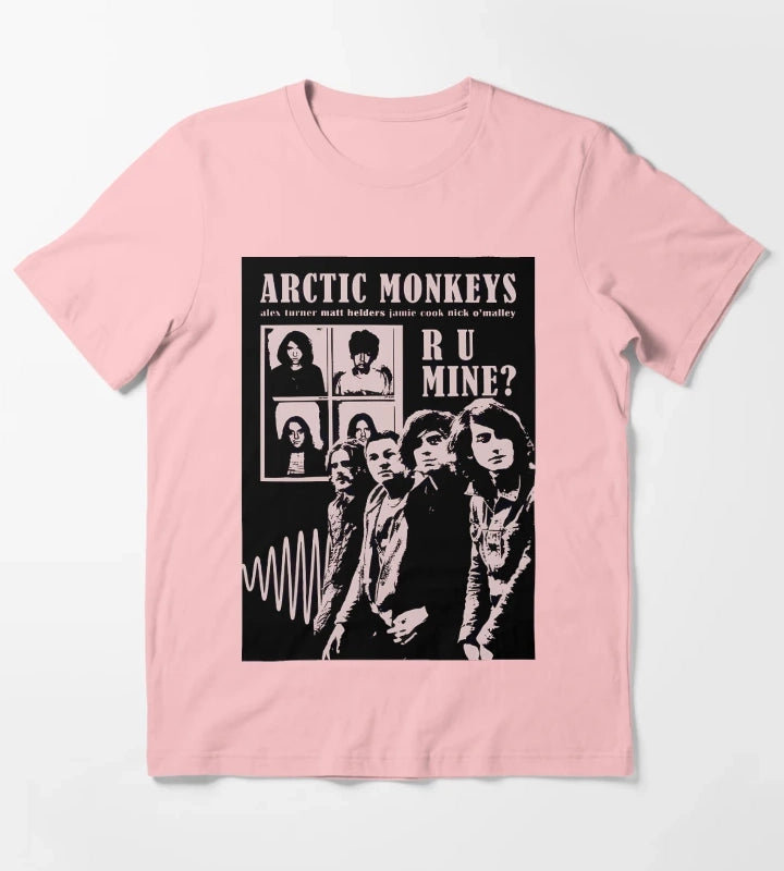 Arctic Monkeys Ru Mine Band Members Design T-Shirt Dark Grey