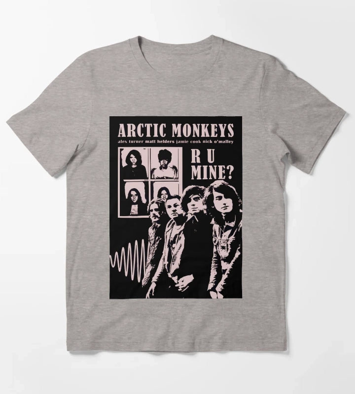 Arctic Monkeys Ru Mine Band Members Design T-Shirt Heather Grey