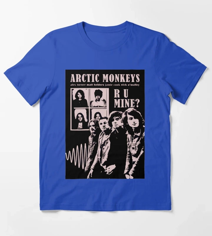 Arctic Monkeys Ru Mine Band Members Design T-Shirt Blue