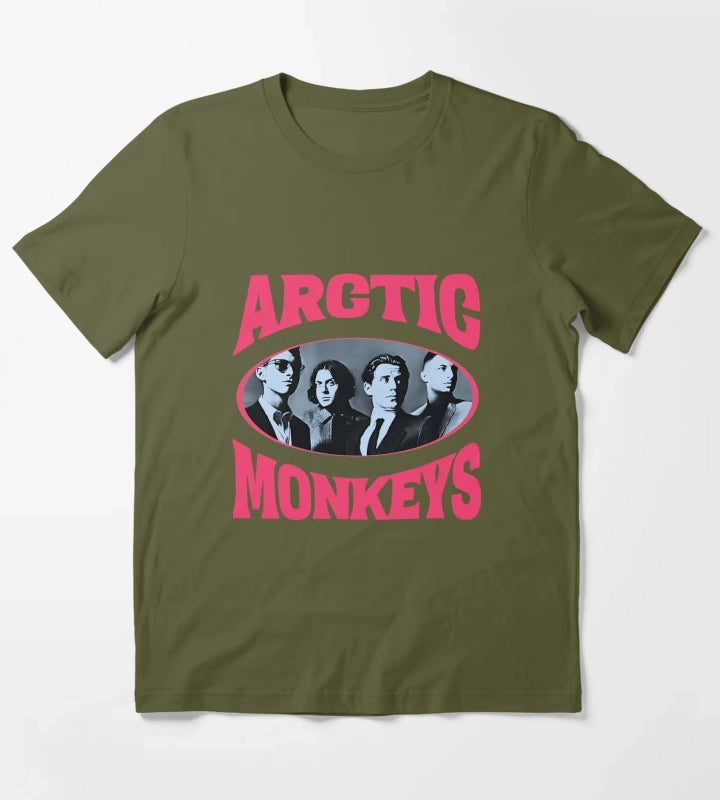 Arctic Monkeys Vintage Style T-Shirt Olive Green
