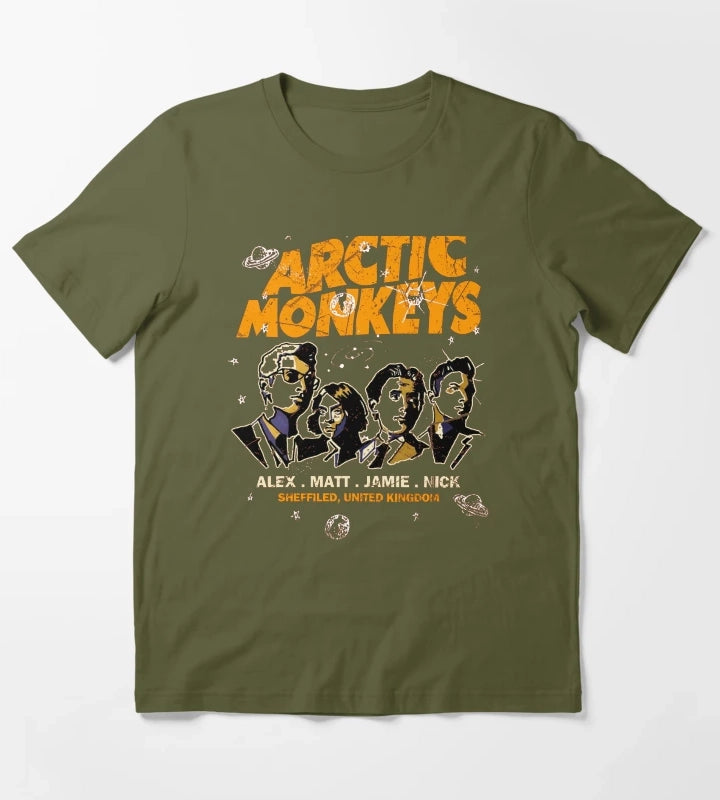 Arctic Music Monkeys Essential T-Shirt Olive Green