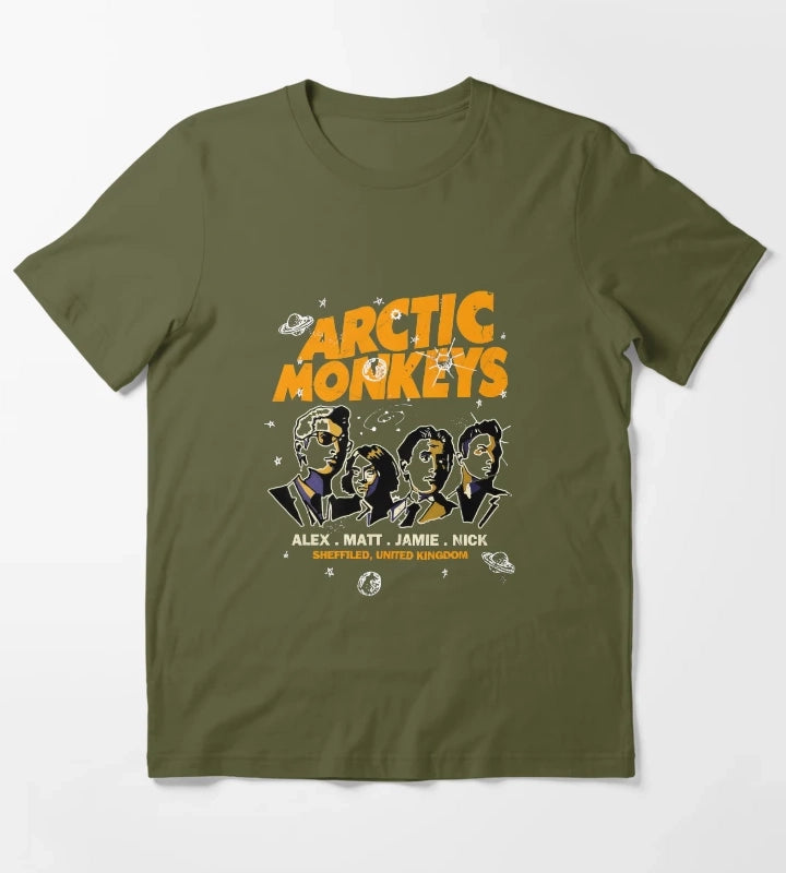 Arctics Monkeys Band 5 T-Shirt Olive Green