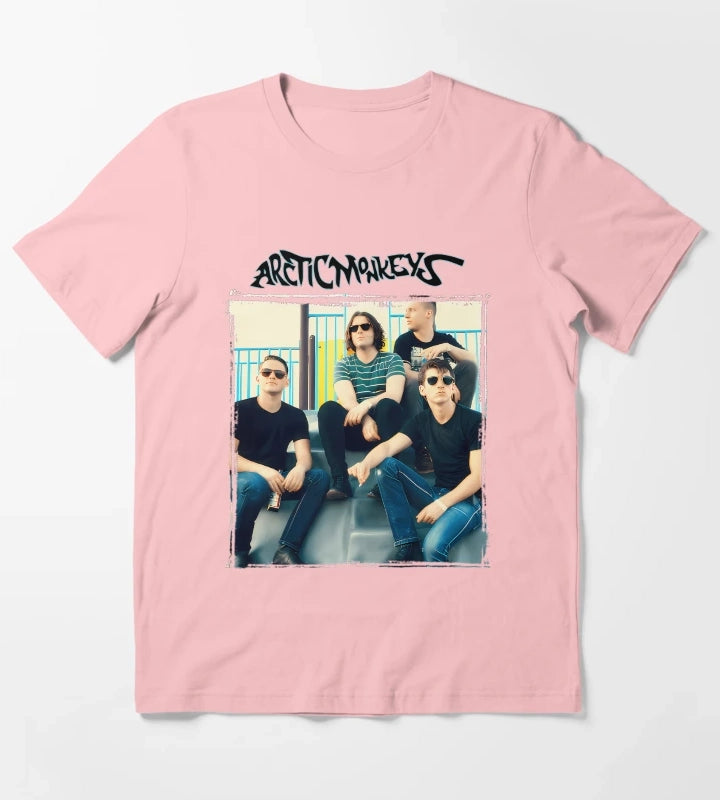 Arctics Monkeyss Retro Band Vintage 90s Indie Rock Music Aesthetic T-Shirt Dark Grey