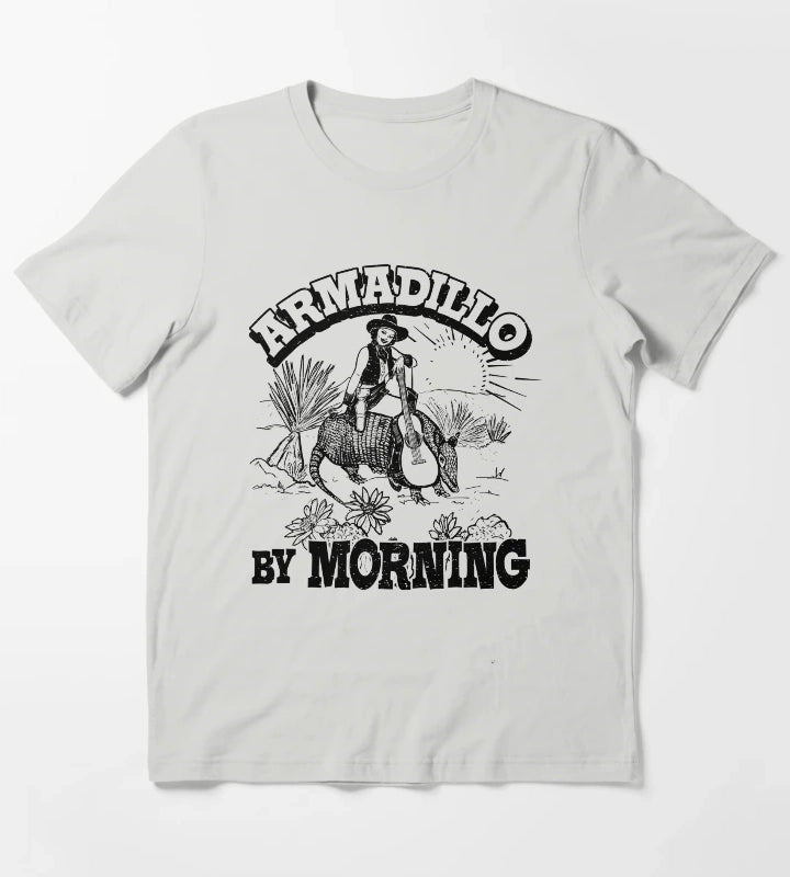 Armadillo By Morning Texas Amarillo Country Song Pun Cowgirl T-Shirt Light Grey