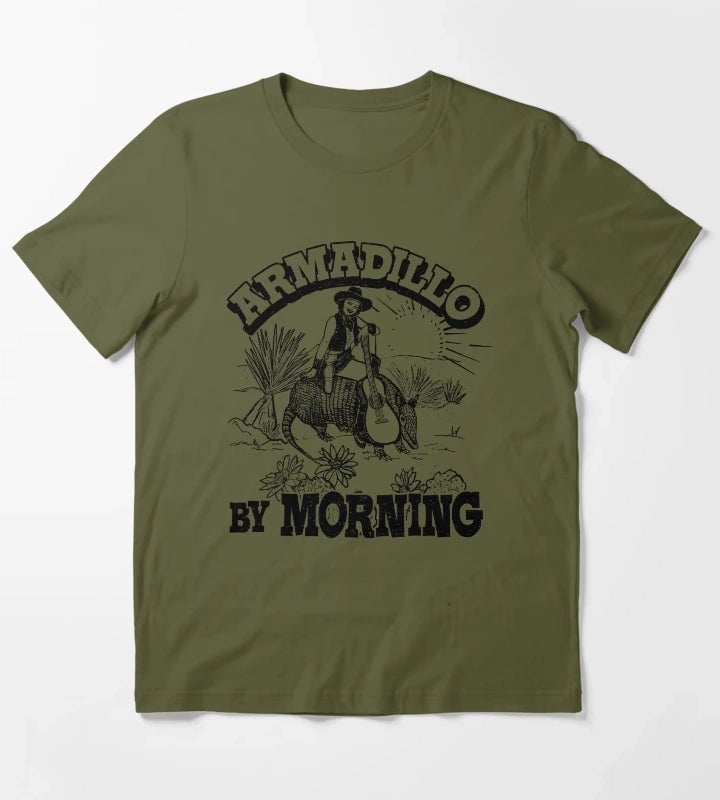 Armadillo By Morning Texas Amarillo Country Song Pun Cowgirl T-Shirt Olive Green