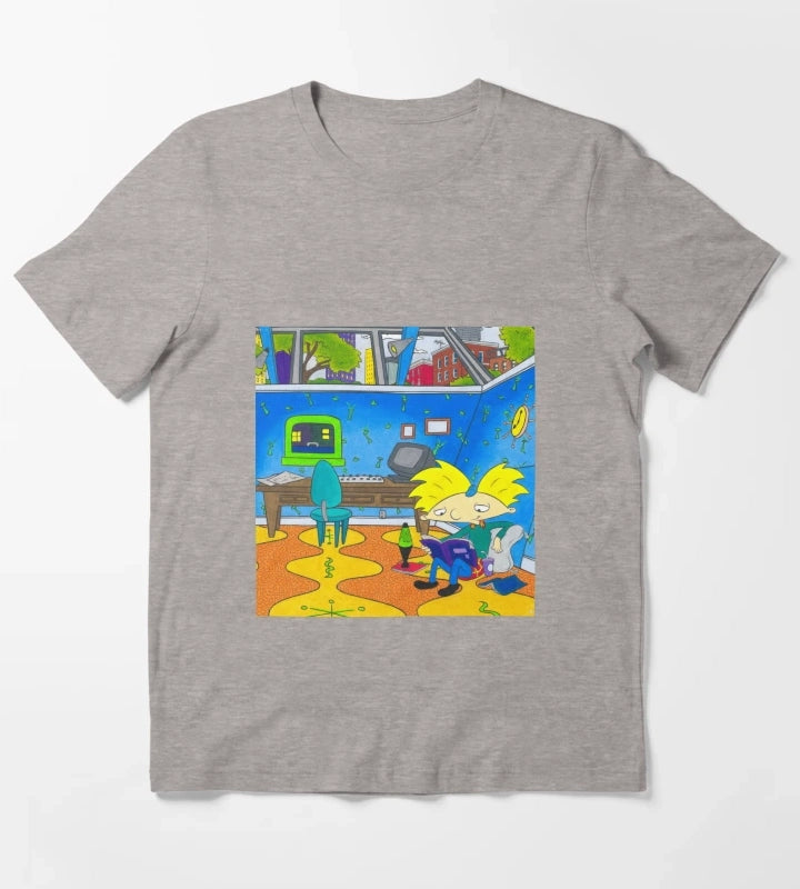 Arnolds Room Hey Arnold Nickelodeon T-Shirt Heather Grey