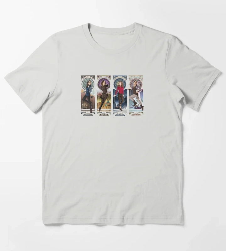 Art Nouveau SHIELD Ladies Combined T-Shirt Light Grey