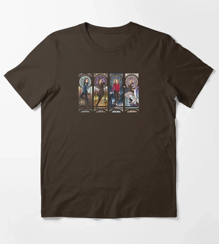Art Nouveau SHIELD Ladies Combined T-Shirt Brown