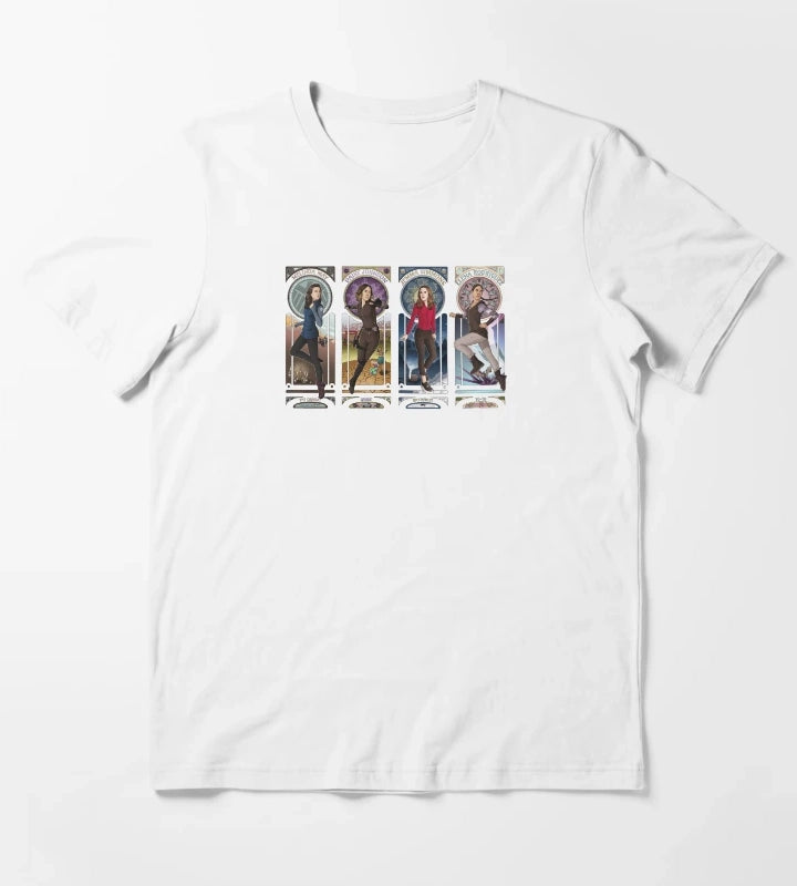 Art Nouveau SHIELD Ladies Combined T-Shirt White