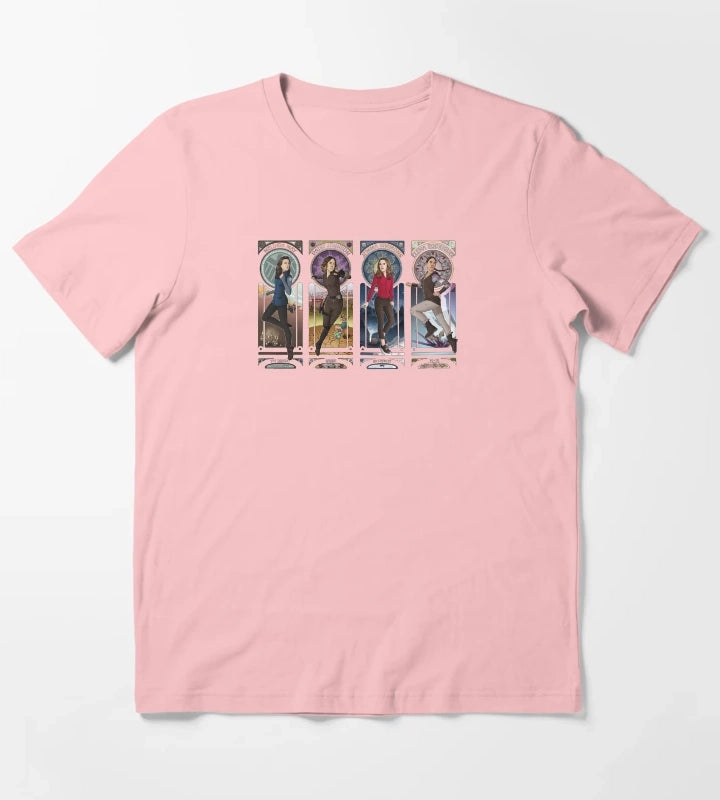 Art Nouveau SHIELD Ladies Combined T-Shirt Dark Grey