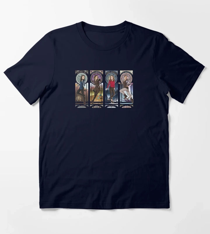 Art Nouveau SHIELD Ladies Combined T-Shirt Navy
