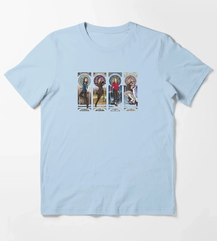 Art Nouveau SHIELD Ladies Combined T-Shirt Sky Blue