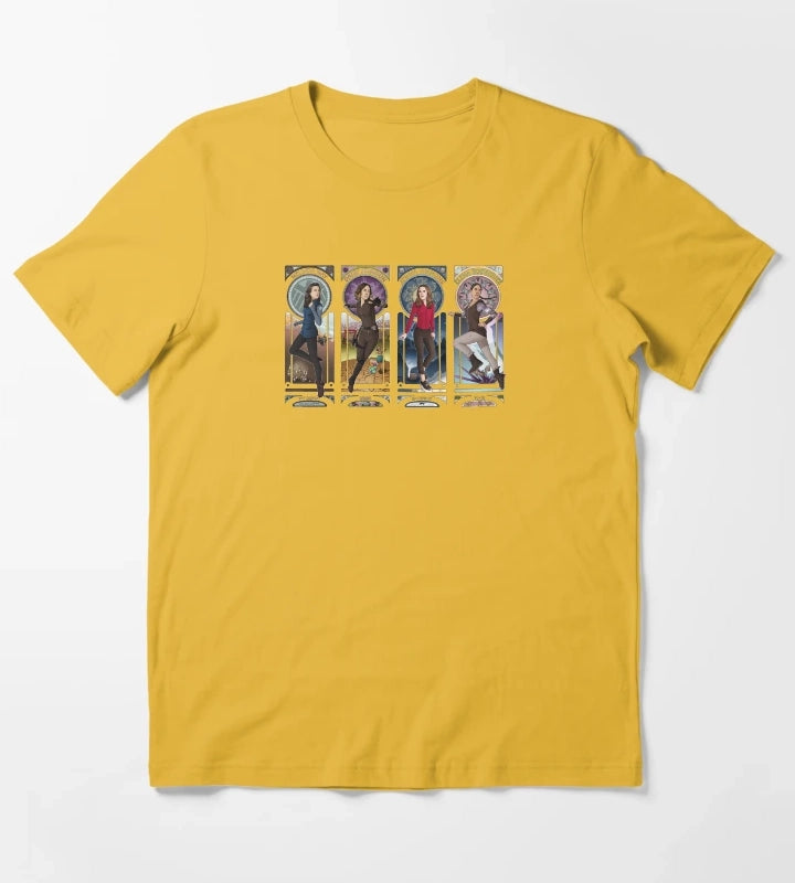 Art Nouveau SHIELD Ladies Combined T-Shirt Yellow