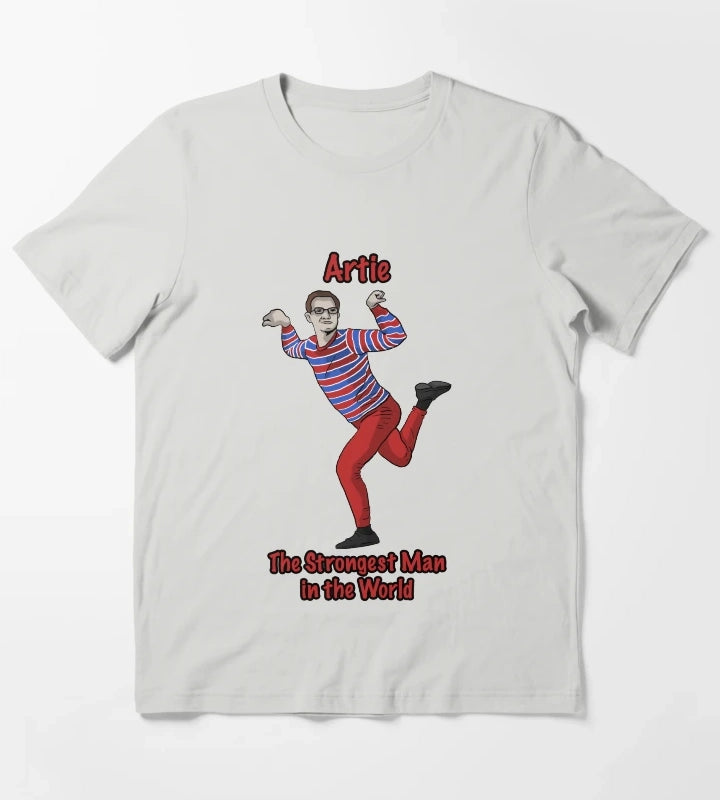 Artie The Strongest Man in the World T-Shirt Light Grey