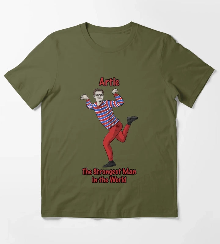 Artie The Strongest Man in the World T-Shirt Olive Green