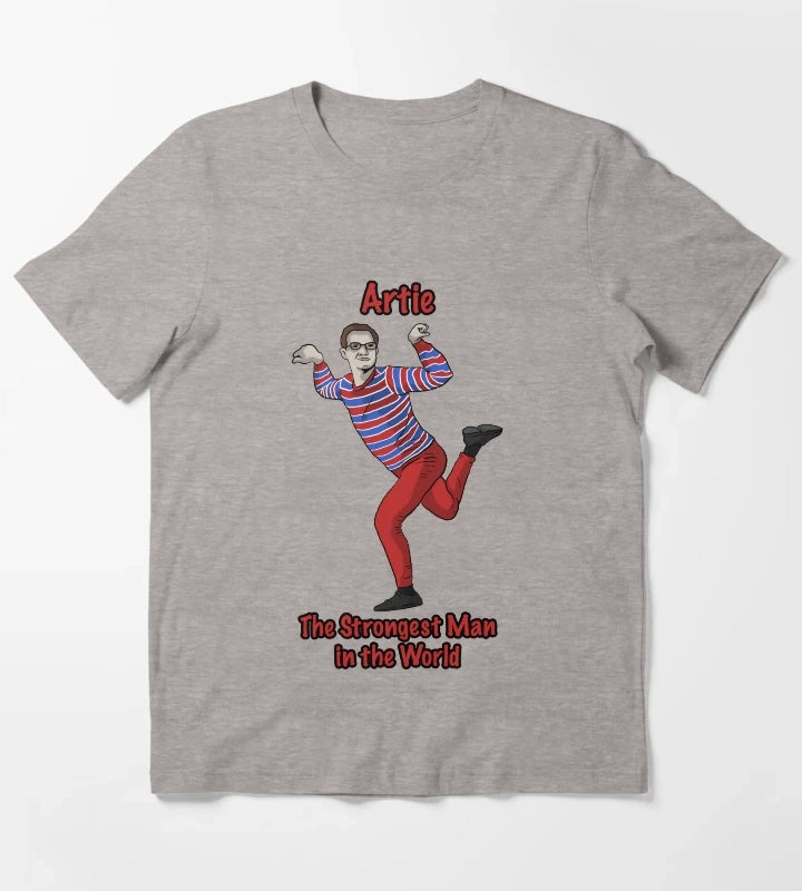 Artie The Strongest Man in the World T-Shirt Heather Grey