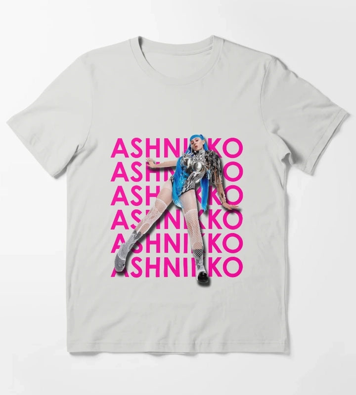 Ashnikko TShirt PinkBlue T-Shirt Light Grey
