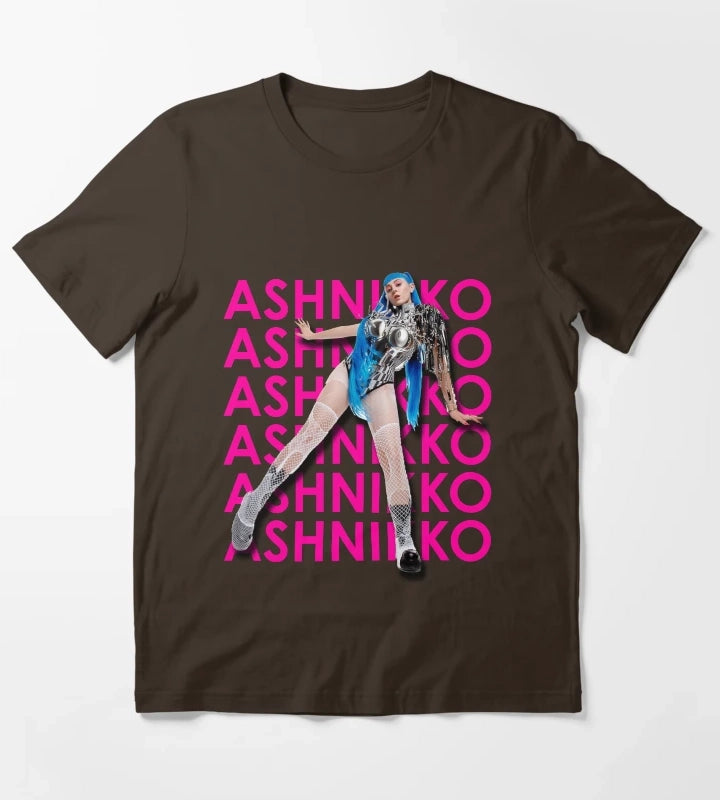 Ashnikko TShirt PinkBlue T-Shirt Brown